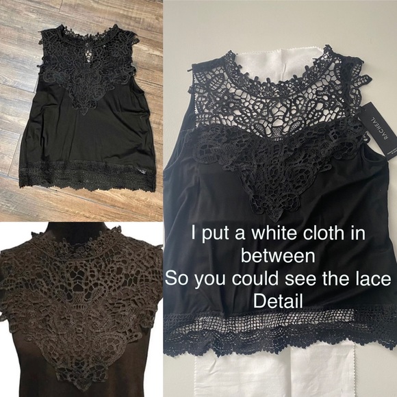 Sleeveless top with crochet lace detail - Picture 8 of 8